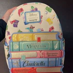 Loungefly Disney Princess Storybook Cream Multi-Color Backpack
